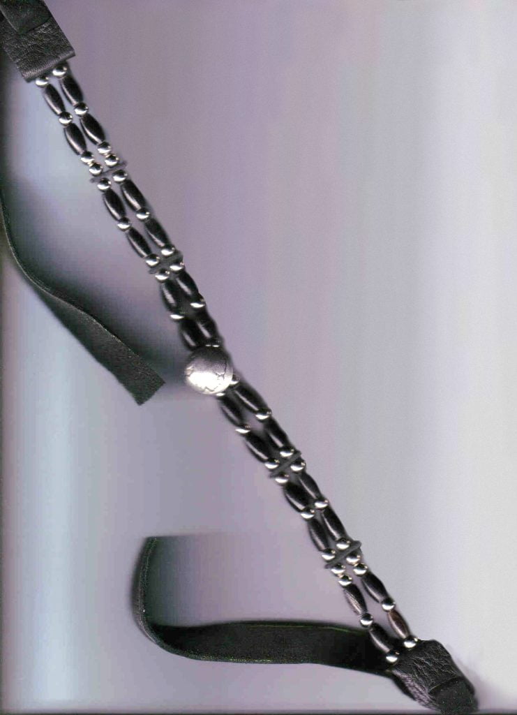 2 Strand arm bands leather and beaded with conchos arm/wrist band