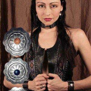 Leather Headbands with Rio Conchos and Semi Precious Stones