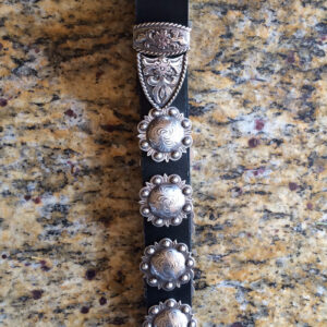 Roy Rogers Concho Leather Belt Heavy Oil Tanned Latigo leather