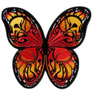 Butterfly Wings Patch Embroidered biker patch heat seal backing