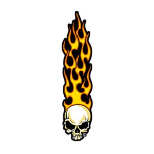 Flame Skull Sleeve Patch Embroidered biker patch heat seal backing