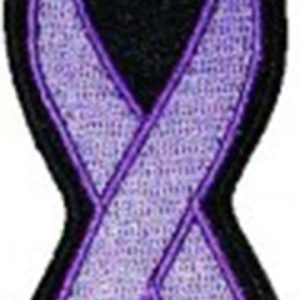 Purple Ribbon Patch Embroidered biker patch heat seal backing